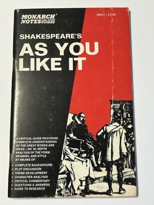 Monarch Notes & Critical Study Guides: William Shakespeare's As You Like It