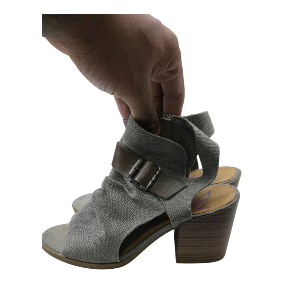 Zapatos Blowfish para mujer 8,5 gris tacón grueso hebilla cremallera plataforma de carrera preparada  Foto 3 de 4