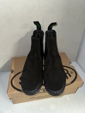 Stivali Chelsea Solovair Loake neri in pelle scamosciata misura 5,5 nuovi 1040