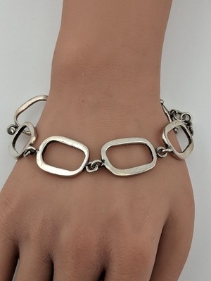 Schönes breites großes Sterlingsilber-Gliederkettenarmband 17,6 mm 21,71 g 7 1/2 Zoll