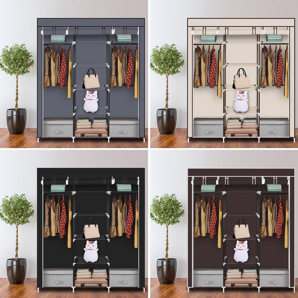 69-Inch Closet Wardrobe with Ample Storage Space - 4 Color Options