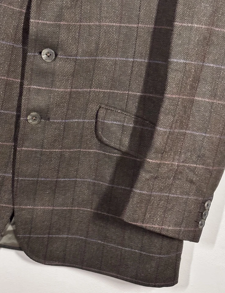 Abrigo deportivo de tweed AQUASCUTUM de los años 80 para hombre 42R tejido en Escocia cuadros verdes vintage Foto 4 de 4