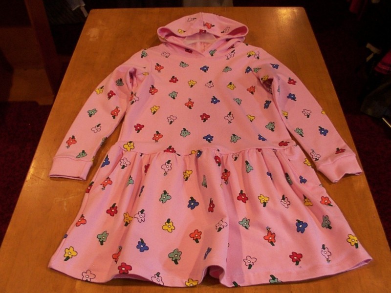 Hanna Andersson Hooded Floral Swatshirt Dress-Sz. 140(10)