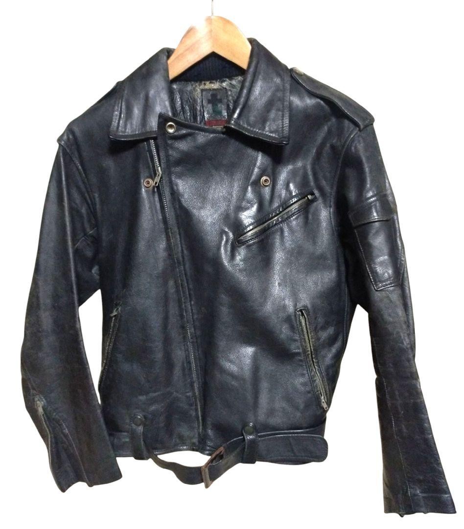 Vintage Brown Leather Double Rider American Biker Jacket