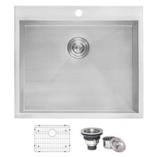 Forma 25 in. Drop-in Topmount Single Bowl 16-Gauge Stainless Steel Laundry Utili
