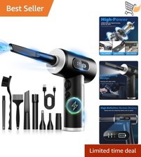 Electric Air Duster 100000 RPM Cordless Rechargeable LED Light for Keyboard C...