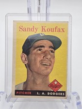 1958 Topps Sandy Koufax 187 Los Angeles Dodgers HOF Early Career Card VG