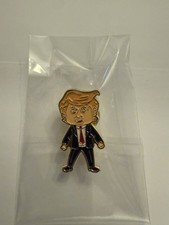 HAPPY TRUMP Suit Pin 1 inch Perfect Size In Stock Original Color Made in U.S.A.