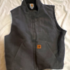 Carhartt V33-GVL Black Sherpa Lined Zip Front Work Vest Men  s 2XL vintage