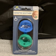 Itzy Ritzy Sweetie Soother Pacifier Set of 2 Silicone Blue Green Newborn 0m