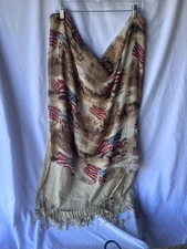 Horse And American Flag Double Layered Western Scarf