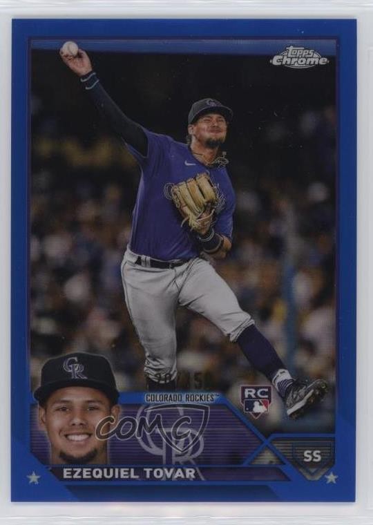 2023 Topps Chrome Blue Refractor /150 Ezequiel Tovar #106 14eo