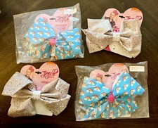 JoJo Siwa Large Hair Bow Cheer lot of 4 New with tags glitter sky