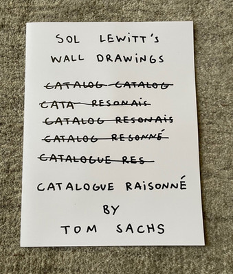 Tom Sachs Sol LeWitt Wall Drawing Catalogue Raisonné Zine