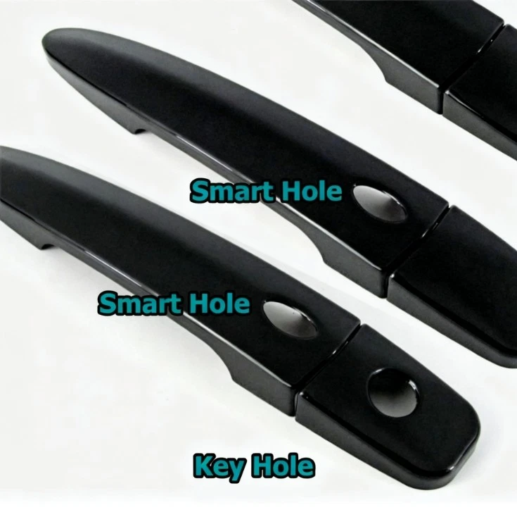 Para 2011-2025 Nissan Leaf Hatch preto brilhante lateral inteligente tampa de maçaneta de porta acabamento - Imagem 3 de 4