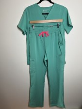 FIGS Scrub Set Womens Medium Lagoon Catarina Top New Dowa High Waist Pants