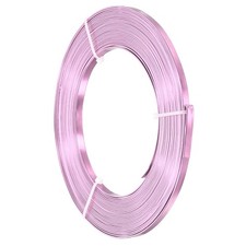 18 AWG 5mm Wide Aluminum Flat Wire 33Ft 1 Roll for Jewelry Making, Pink