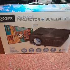 gpx all in one projector + screen kit, pj300vp, 120" screen, working