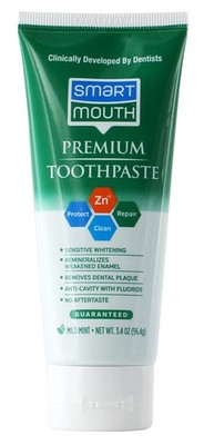 SmartMouth Premium Toothpaste 3.4oz Enamel Strengthening Anti Plaque Whitening