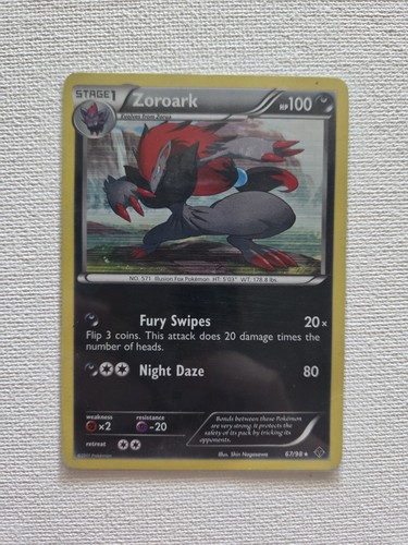 Pokemon Zoroark 67/98 (Emerging Powers) Holo Rare Damaged