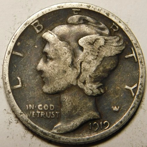 1919 S Mercury Dime F-VF  "Actual Coin Pictured Not Cleaned, Polished or Dipped"
