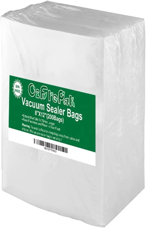 O2frepak 200 Quart 8" x 12" Size(200count), clear transparent