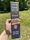 Vtg 1940’s Pepsi Double Dot Door Push Original Tin Sign Soda Not Coca Cola L@@K
