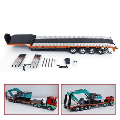 Metal 4-axle Trailers Electric Tail-board Support Leg for 1/14 RC Tractor Truck