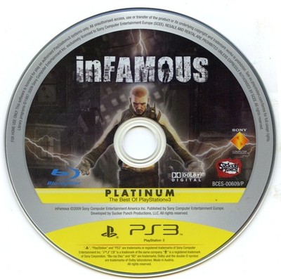PS3 inFamous Platinum Edition Sony PlayStation 3 NUR DISC Top Zustand