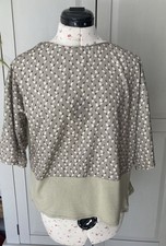 Mango Ladies Satin Blouse Short Sleeve Size M Green