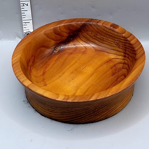 Vintage Hand-Turned Wooden Trinket Key Bowl Dish Felt Bottom Unique Grain - Picture 3 of 6