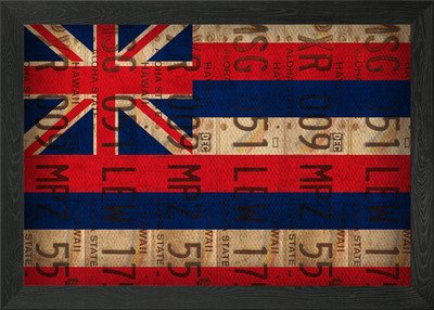 Hawaii Staatsflagge Lizenz gerahmtes Wandbild Poster Leinwanddruck Bild