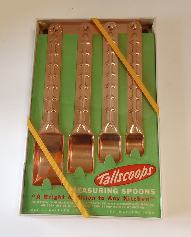 1950's Walther Co Tallscoops Anodized Aluminum Measuring Spoons-New in box