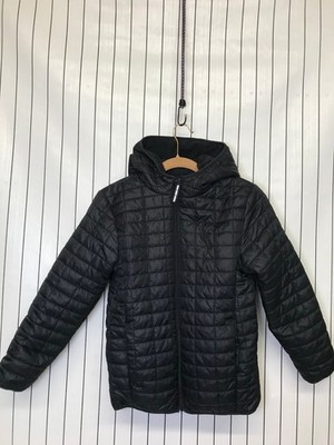 Cat & Jack Kids Black Hooded Quilted Jacket Full Zip Size L (10/12)