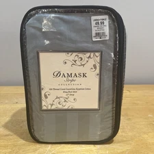 Damask Stripe Linens N Things Eucalyptus Green 500 TC King Bed Skirt 15" Drop