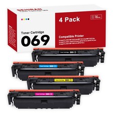   NEW Canon Toner Cartridges  069 / 069H  Black / Color  With Chips  4-Pack