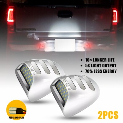 LED License Plate Tag Light Chrome For Chevy Silverado 1500 2500 3500 1999-13 O