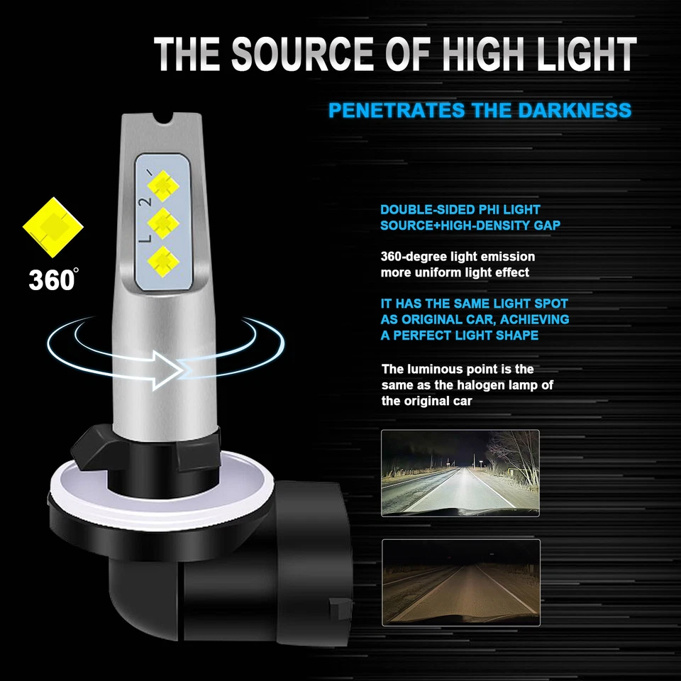 PARA ARCTIC CAT 400 500 650 700 1000 FARO BOMBILLAS LED SUPER BLANCO 1200LM Foto 4 de 4