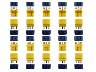 10 Paar MR30 Stecker/Buchse (male/female) 2,0 mm 3 Pin Goldkontakte + Caps