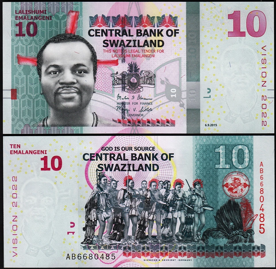 Swaziland 10 Emalangeni 2015, UNC , 20 Pcs LOT , Consecutive , P-41, Vision 2022 - Image 3 of 4