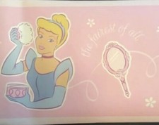 VTG New Disney Princess Getting Ready 25118 Wallpaper Border Roll-5yds NOS