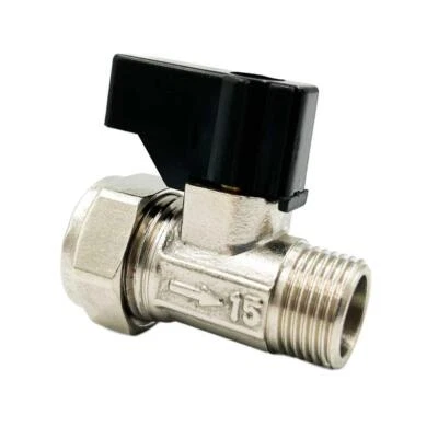 PEPTE 15mm x 3/8 BSP Flat Faced Straight Isolating Valve With Handle