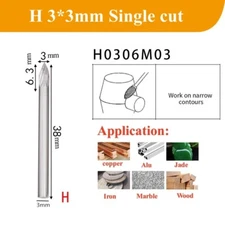 Tungsten Carbide Steel Rotary Burr Die Grinder Bit 1/8inch Shank Metal Carving