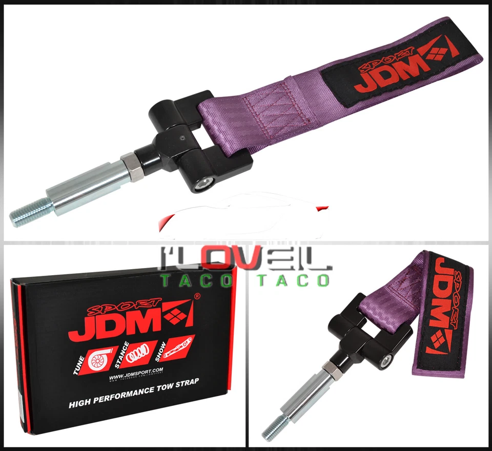 (Jdm Sport)For Infiniti G37 Heavy Duty Nylon Tow Hook Strap Adapter Kit Purple - Изображение 3 из 3