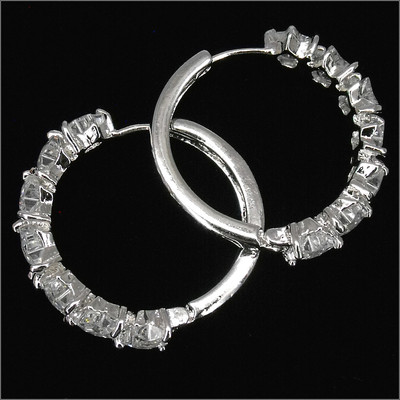 1'' Twinkle Star Sky 18K Hoops Earrings Pairs Clear Costume Jewelry for Wedding 
