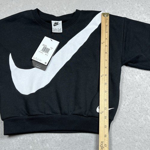 Nike Sweatshirt Girls Size 6 Black Logo Pullover Crew Neck Long Sleeve Graphic - Picture 6 of 11