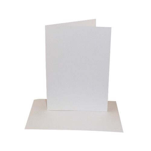 25 Pack - C5 / A5 White Card Blanks & Envelopes - 300gsm - Pre Creased, Inkjet