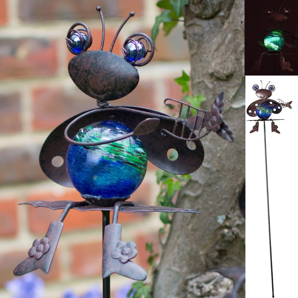 Juego de 4 atrapasoles Echo Valley - Ladybug brilla en la oscuridad estaca de jardín - 36" Foto 3 de 4