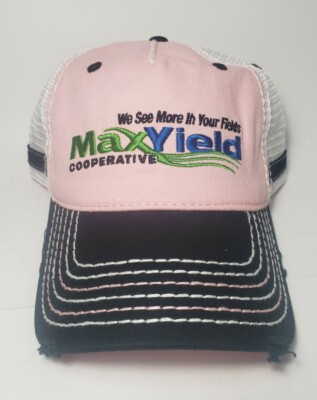 Maxyield Cooperative Hat Baseball Cap Grain Elevator Farmer Farming Ag Pink 