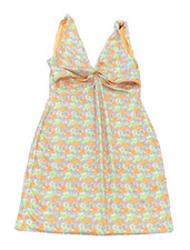 Love Shack Fancy Farida Mini Dress Orange Floral Design Cutouts Under Bra S